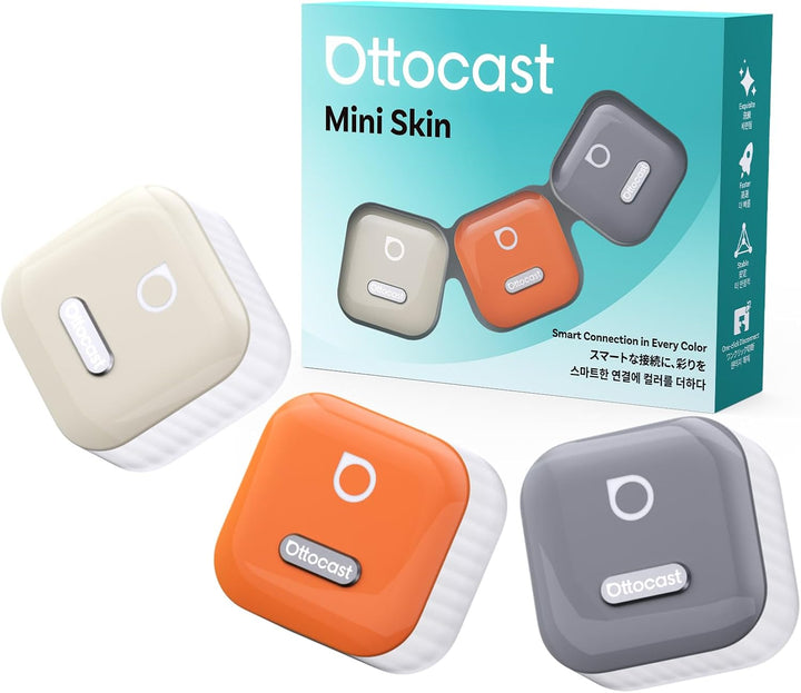 OTTOCAST Mini Pico 2026 Verbesserte, 2 in 1 Wireless CarPlay & Android Auto Adapter mit USB-A/C-Adap