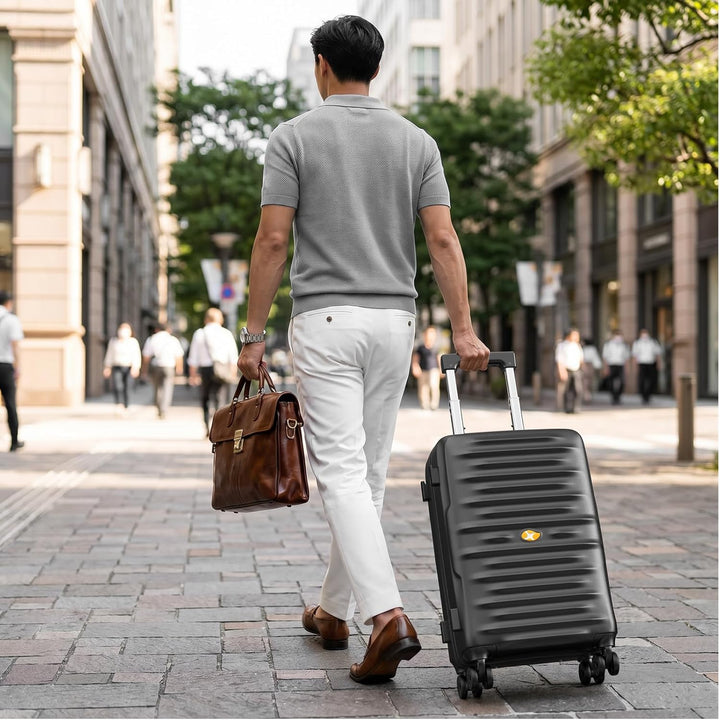 MGOB Koffer Handgepäck Hartschalen Trolley Polycarbonat Leicht Reisekoffer mit TSA-Schloss, 55x36x21