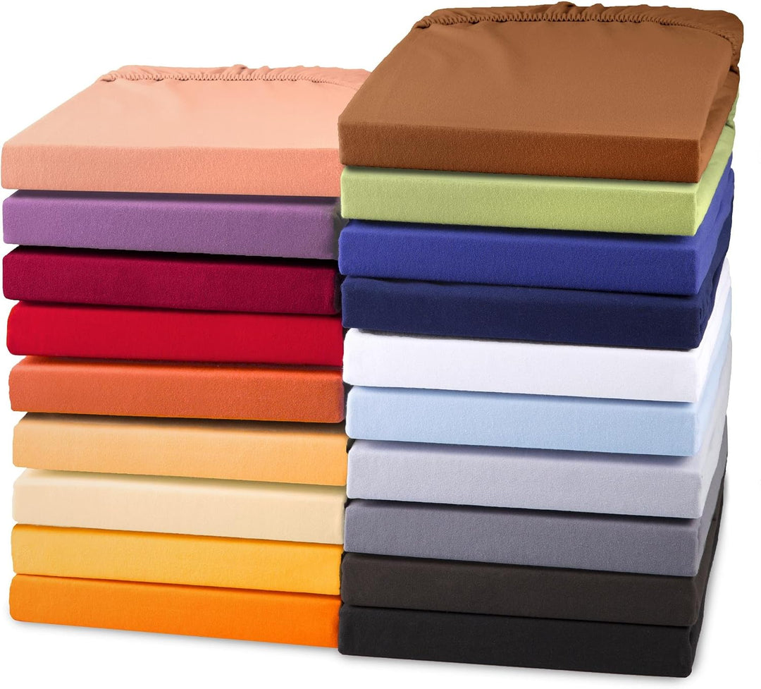 aqua-textil Exclusiv Spannbettlaken 90x200-100x220 cm Schnee weiss Jersey Baumwolle 230g/qm Spannbet
