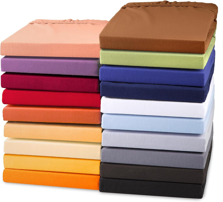 aqua-textil Exclusiv Spannbettlaken 200x220-220x240 cm Flieder Jersey Baumwolle 230g/qm Spannbetttuc