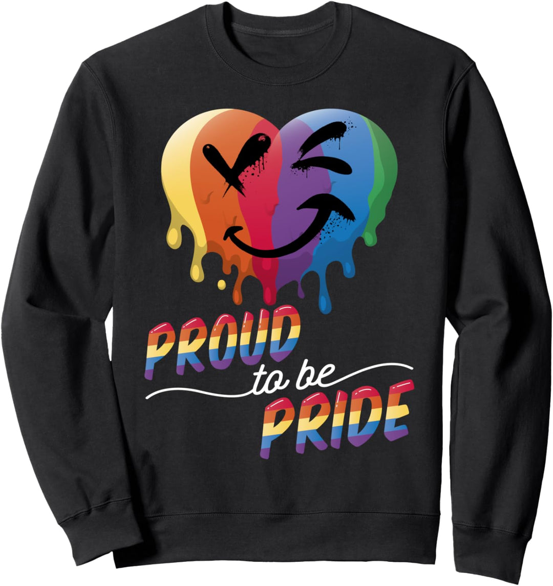 Regenbogen Herz Mit Smiley - LGBT & LGBTQ Sweatshirt