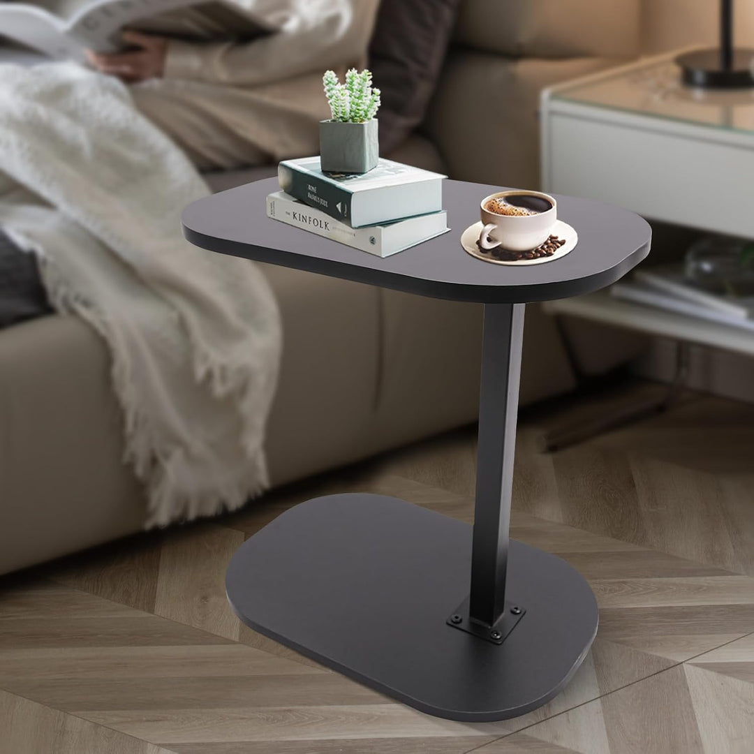 TTISJHK C-förmiger Beistelltisch höhenverstellbar 45–80cm, drehbare &amp; neigbare Tischplatte, Sofatisc