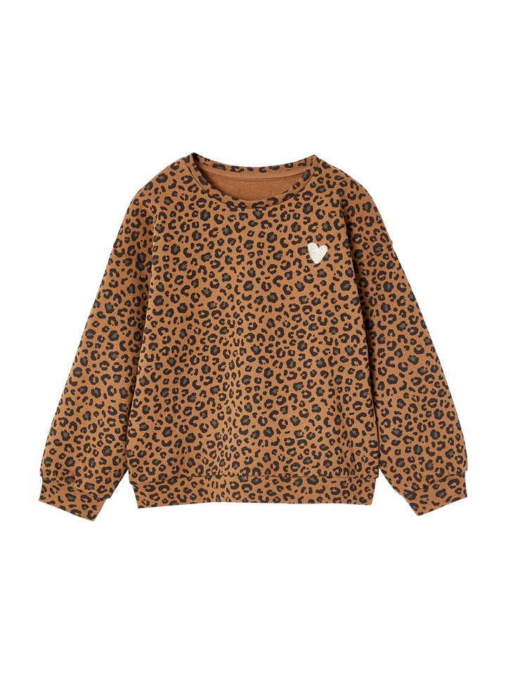ENVIE DE FRAISE Mädchen Sweatshirt Mama-Tochter-Capsule Leopard, Bio-Baumwolle 92-98 Beige, 92-98 Be
