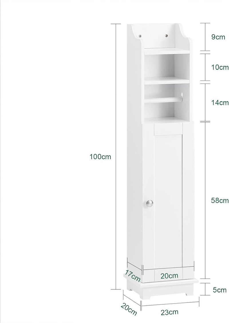 SoBuy FRG177-W Freistehend weiss Toilettenrollenhalter Toilettenpapieraufbewahrung Badregal Toilette