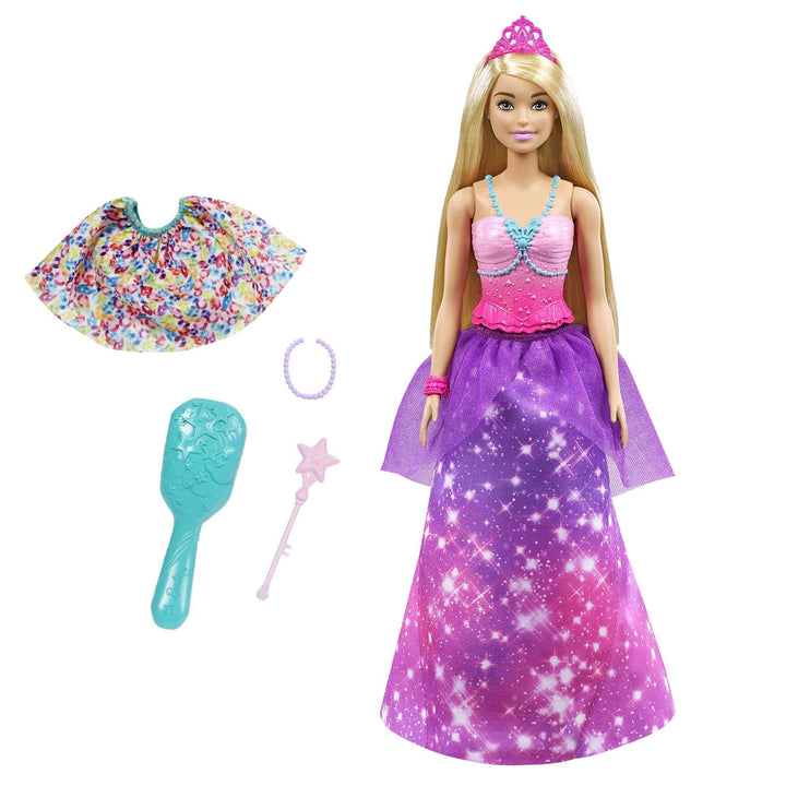 Barbie GTF92 - Dreamtopia 2-in-1 Prinzessin zu Meerjungfrau Verwandlungspuppe (blond, ca. 30 cm) mit
