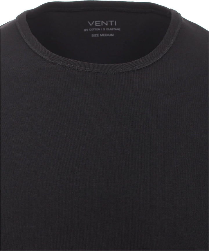 Venti Herren T-Shirt Halbarm Doppelpack 012500 Pflegeleicht, Schwarz