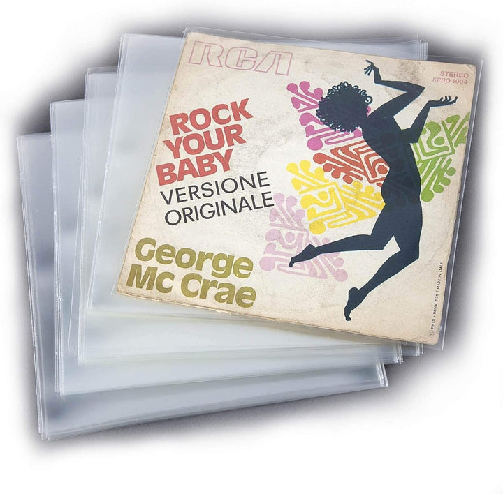 Nonsolo-computer Packung mit 100 Stück Vinyl-Schallplattenhüllen 7 Zoll (45 Umdrehungen), transparen