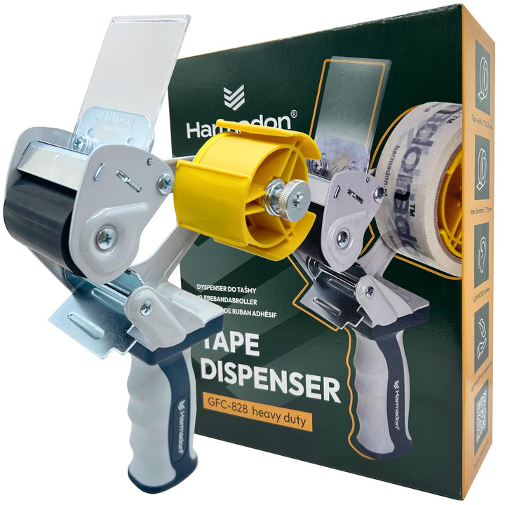 GFC-828 Paketbandabroller 50 mm – Handabroller Klebeband mit LOW NOISE System, ergonomisch, heavy du