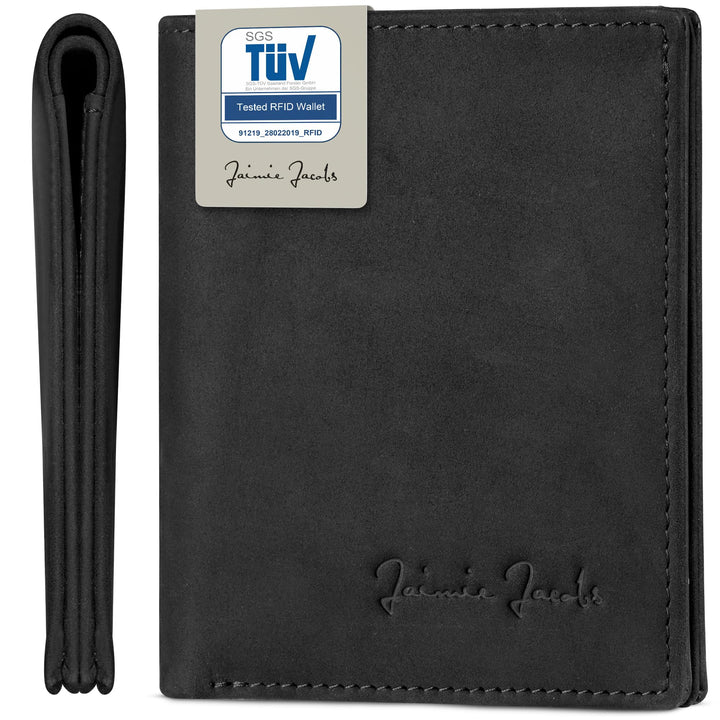 Jaimie Jacobs SLIMSTAR Geldbeutel dünne Geldbörse echtes Leder Slim Wallet Hochformat RFID-Schutz He