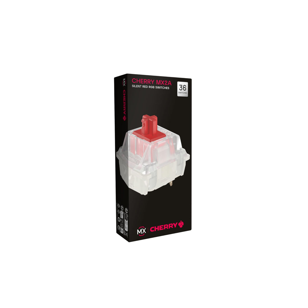 CHERRY MX2A RGB Silent RED Switch Kit, 36 Mechanische Tastatur-Schalter, für DIY, Hot Swap, Gaming-K