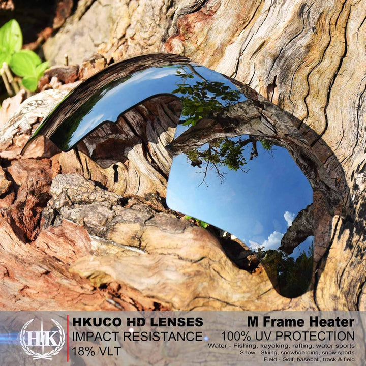 HKUCO Plus Mens Replacement Lenses For Oakley M Frame Heater Red/Titanium Sunglasses