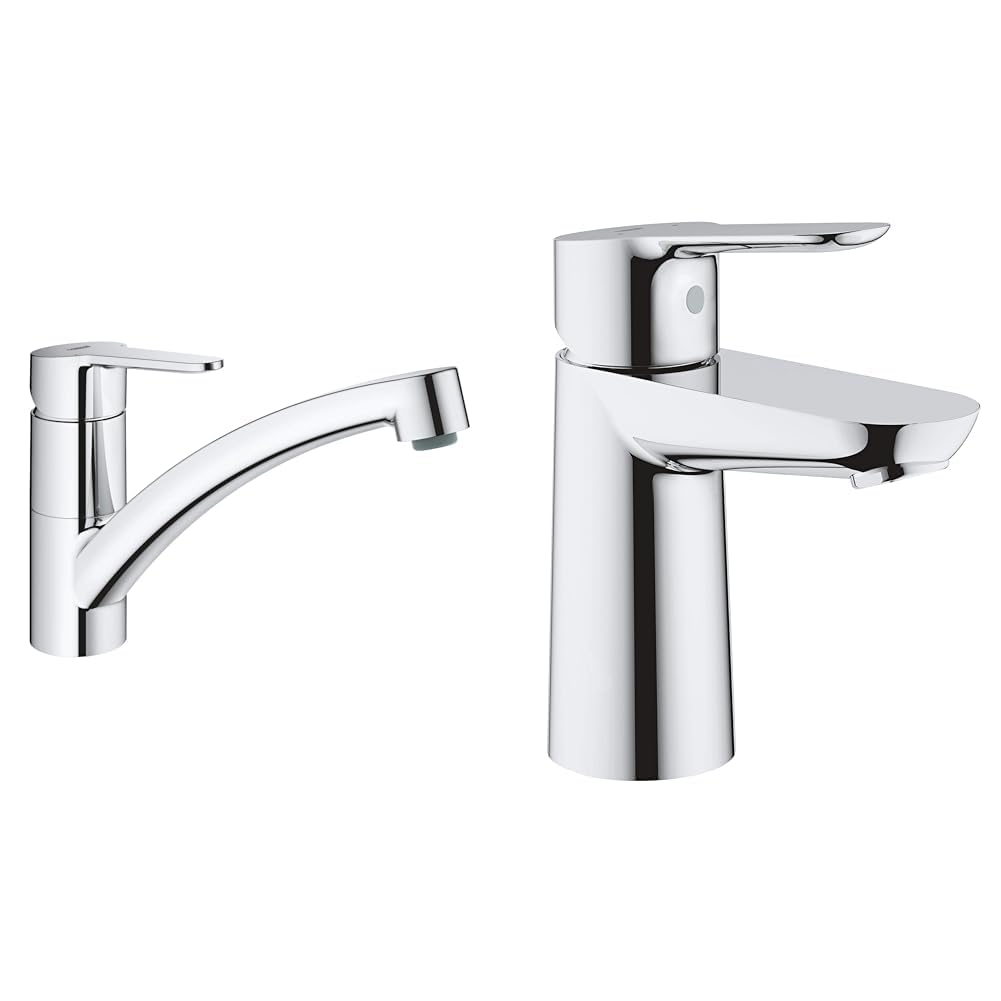 GROHE StartEco - Einhand- Spültischarmatur (Schwenkbereich 140°, langlebige Oberfläche, flacher Ausl