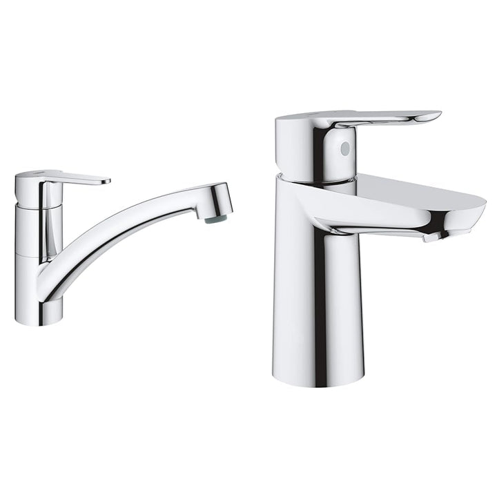 GROHE StartEco - Einhand- Spültischarmatur (Schwenkbereich 140°, langlebige Oberfläche, flacher Ausl