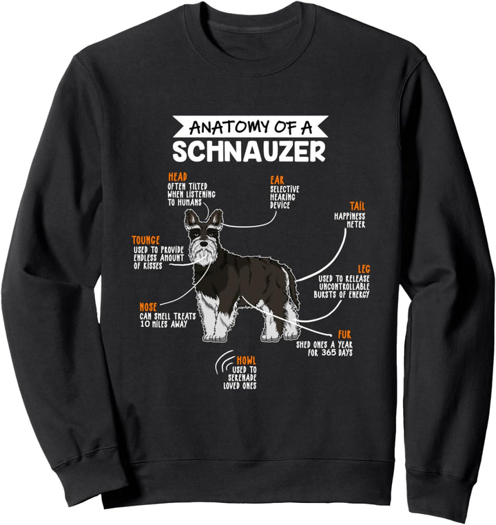 Anatomie Eines Schnauzer Fun Hunde Herrchen Frauchen Sweatshirt