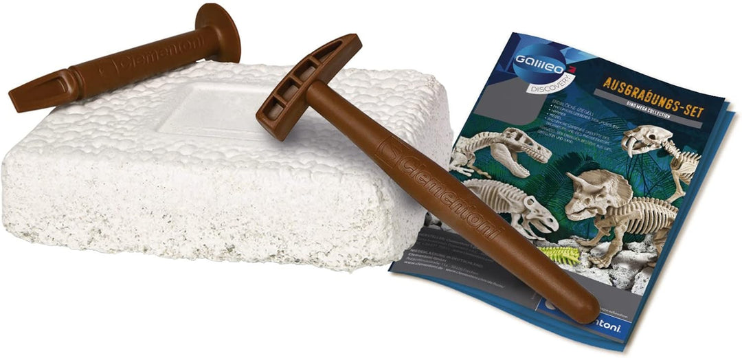 Clementoni 59258 Galileo Discovery – Ausgrabungs-Set Dino Mega-Collection, spannendes Spielzeug für
