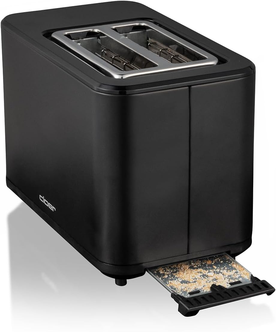 Cloer 3930 Digitaler Toaster für 2 Scheiben, Touch-Funktion, 750-900 W, Restzeitanzeige, Auftaufunkt