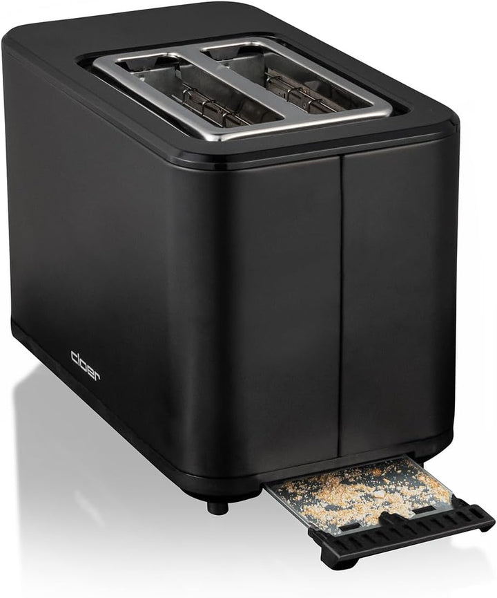 Cloer 3930 Digitaler Toaster für 2 Scheiben, Touch-Funktion, 750-900 W, Restzeitanzeige, Auftaufunkt