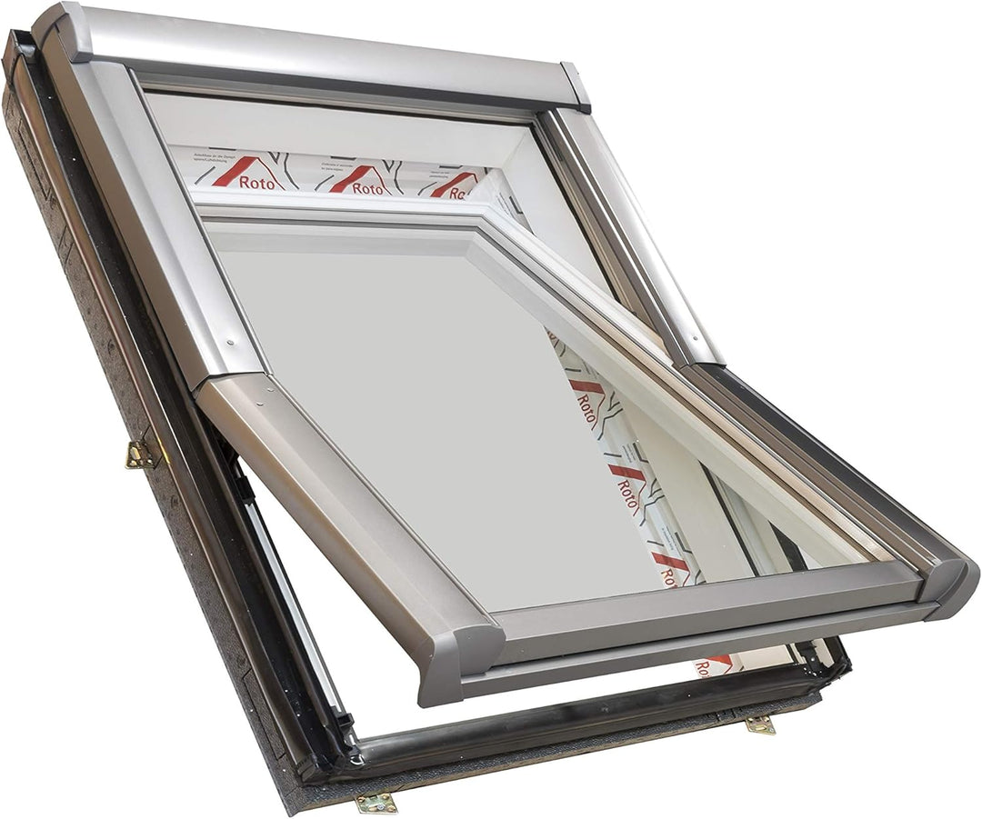 Dachdecker Favorit Roto Dachfenster aus Kunststoff mit Eindeckrahmen und Wärmedämmung (74 x 140), 74