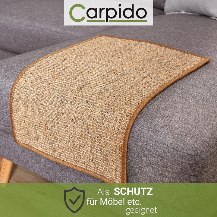 Natürliche Katzenkratzmatte Braun 40 x 60 cm - Sisal Kratzmatte für Katzen - Robuster Kratzteppich f