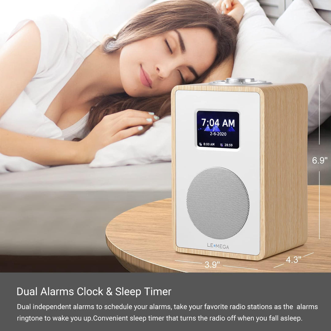 LEMEGA CR4 DAB/DAB+ und UKW Digitalradio,Bluetooth Lautsprecher, DAB Radio,Doppelwecker,Küchen/Schla