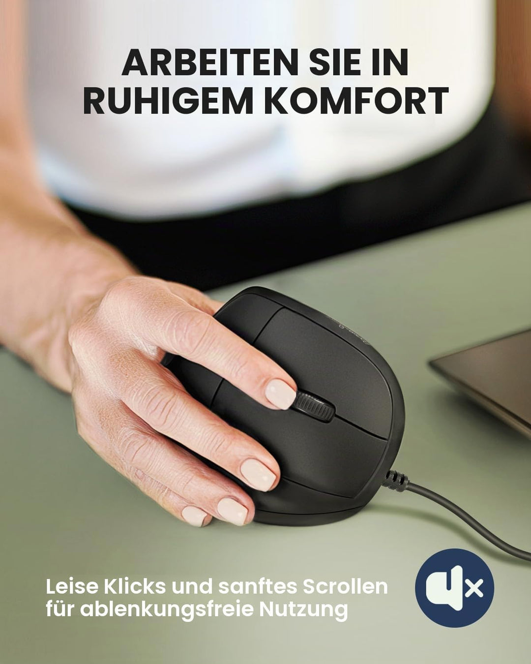 Perixx PERIMICE-508 Programmierbare Ergonomische Maus -Vertikal - Schnurgebunden - 1000/1600 dpi - I