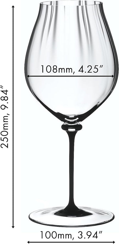 RIEDEL 4884/67 D Fatto A Mano Performance Pinot Noir Weinglas, 822 ml, transparent, schwarzer Stiel