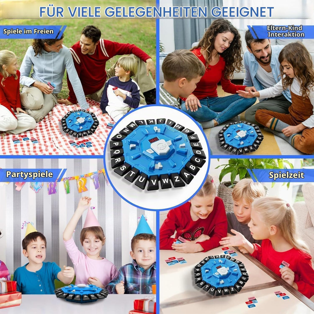 Wortspiel,Brettspiele für Kinder und Erwachsene mit 2 Modi,24 Tasten Buchstaben Familienspiel mit In