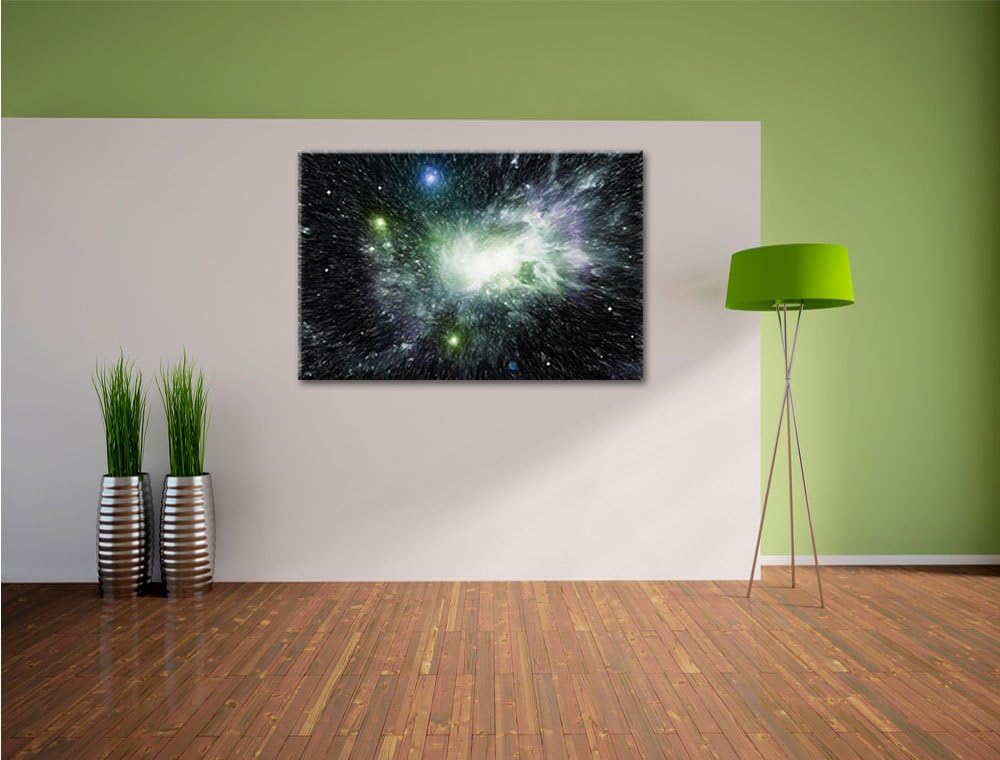 Pixxprint Ferne Galaxie Kunst Buntstift Effekt, Format: 100x70 auf Leinwand, 100x70