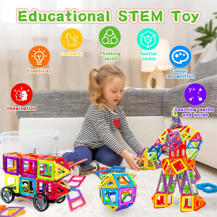 Magnetische Bausteine Konstruktion für Kinder, Magnetbausteine für Kinder 3D Magnetspiel Lernspielze
