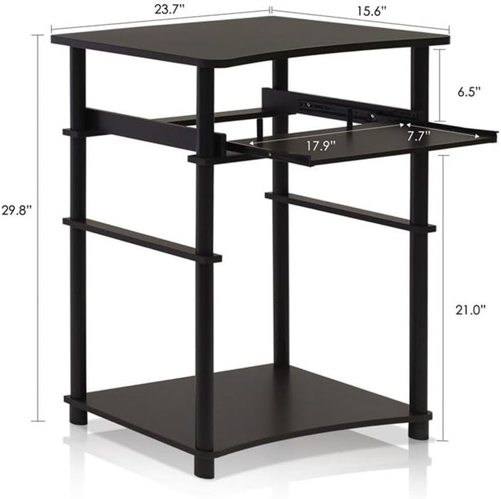Furinno Laptop Notebook Schreibtisch, holz, Espresso/Schwarz, 39.62 x 39.62 x 75.18 cm, Espresso/Sch