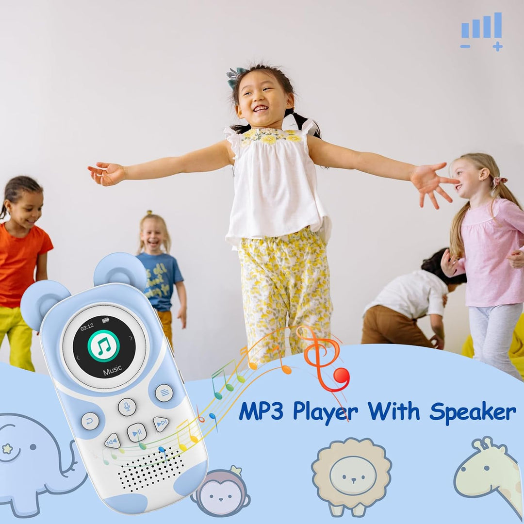RUIZU 64GB MP3 Player Kinder Bluetooth 5.3 mit kopfhörer Lautsprecher Unterstützt UKW-Radio, Wecker,
