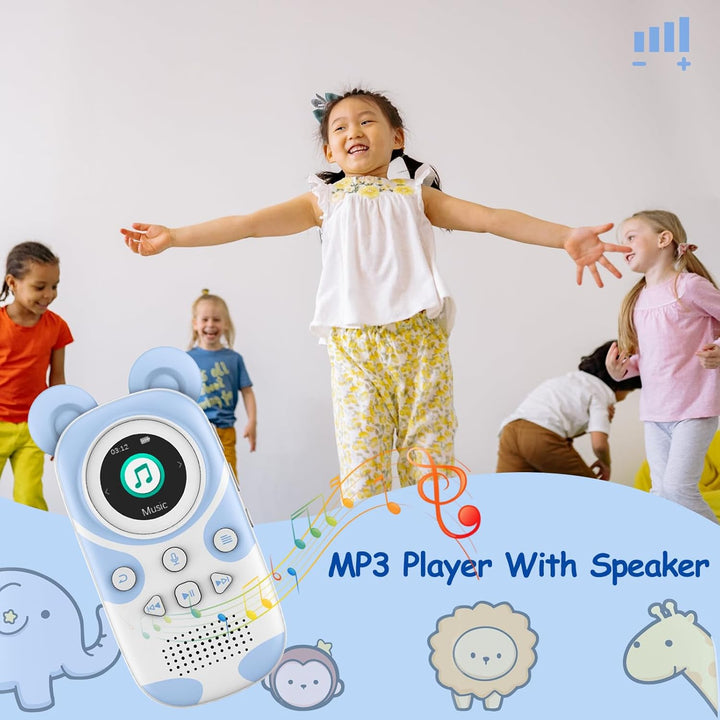 RUIZU 64GB MP3 Player Kinder Bluetooth 5.3 mit kopfhörer Lautsprecher Unterstützt UKW-Radio, Wecker,