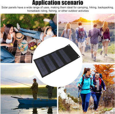 40 W Faltbares Solarpanel-Ladegerät, 4-fache Solarstrom-Ladetasche für Notfall-Aufladung, Outdoor, C