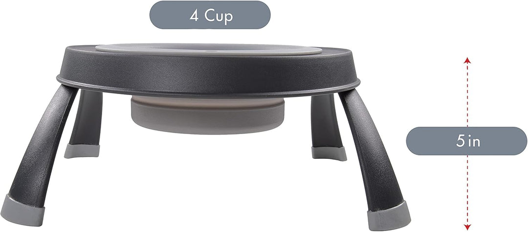 Dexas Pets Futternapf, erhöht, gross, 4 Tassen, Hellgrau Large/4 Cup Capacity Hellgrau, Large/4 Cup