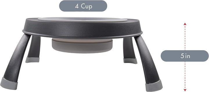 Dexas Pets Futternapf, erhöht, gross, 4 Tassen, Hellgrau Large/4 Cup Capacity Hellgrau, Large/4 Cup