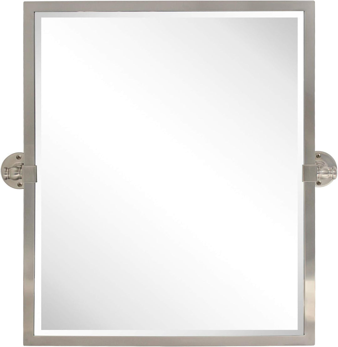 58 x 61 cm gebürstetes Nickel-Metallrahmen, schwenkbarer rechteckiger Badezimmerspiegel aus Edelstah