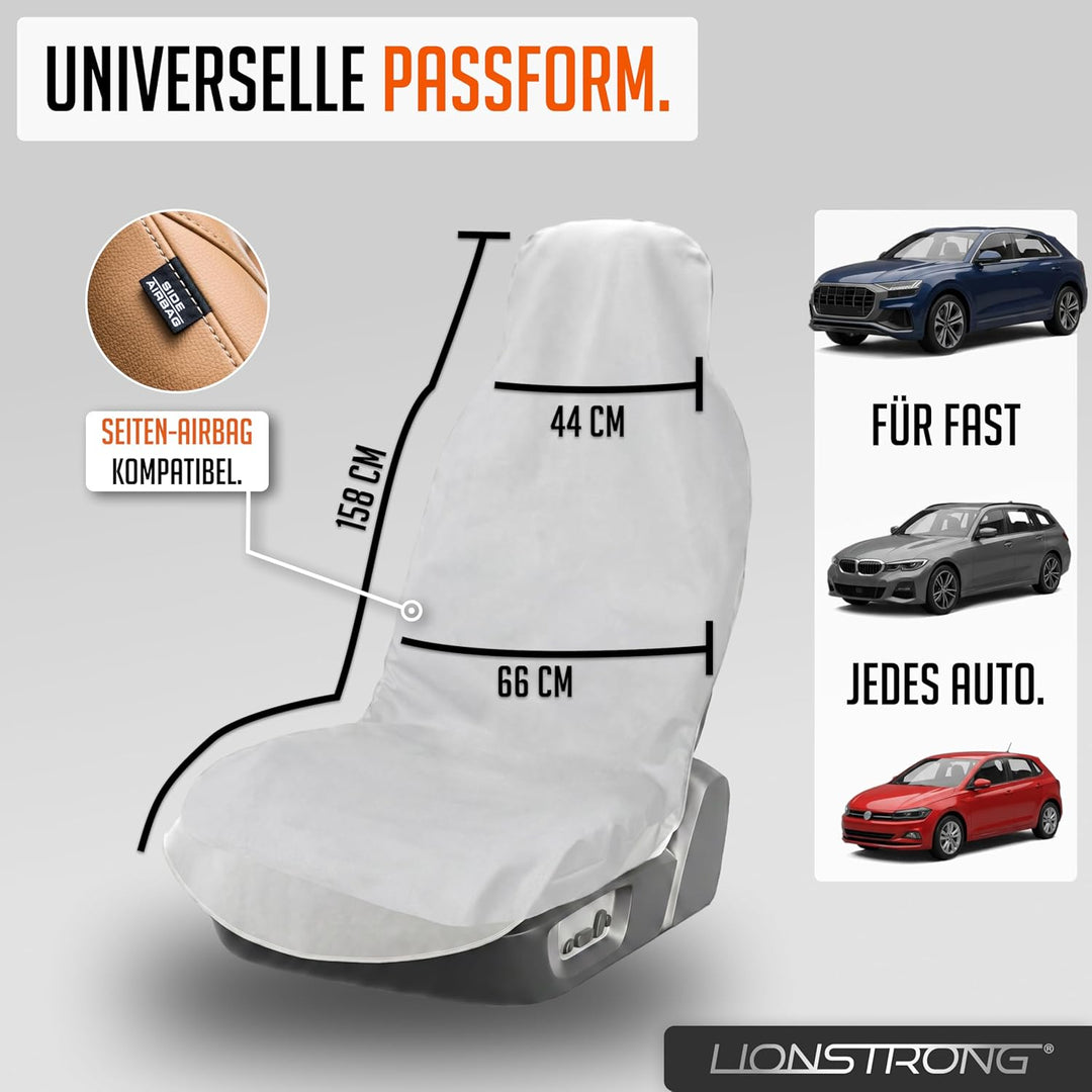 LIONSTRONG® Autositzschoner Vordersitz universell kompatibel - Saugfähige Autositzbezüge Vordersitze