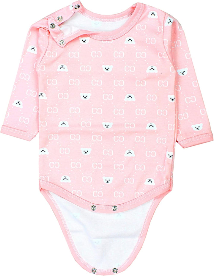 TupTam Mädchen Baby Body Langarm Unifarben 5er Pack 74 Dunkelblau Blumen Hellrosa Herzen Aprikose Bä