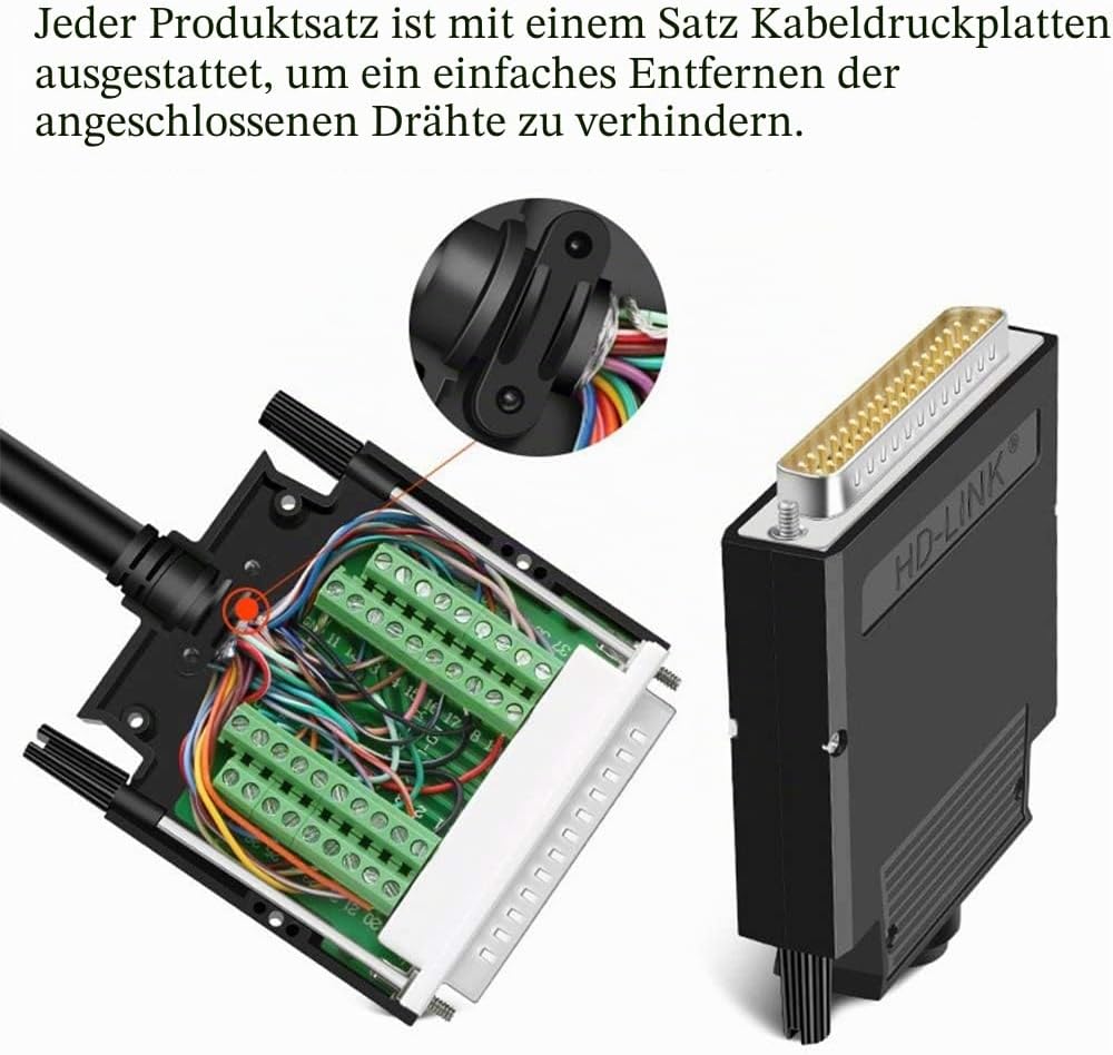 PENGLIN Thinner DB37 Solderless RS232 D-SUB Serial to 37-pin Port Terminal Stecker Adapterverbinder