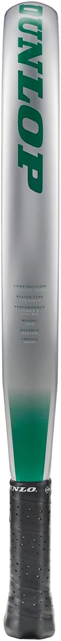 DUNLOP Padel Bat Megamax Silver – Rundform, Graphit-Rahmen, Medium-Balance, Pro-Eva-Kern – Für Anfän