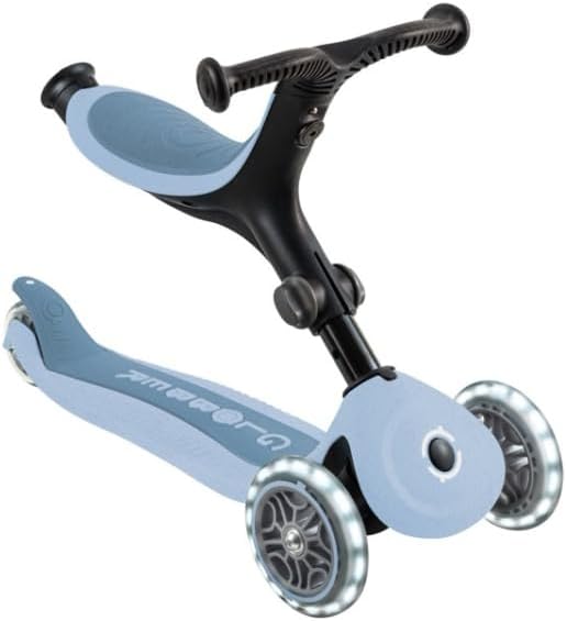 GLOBBER GO-UP Active Lights ECO 3in1 – Tretroller, Dreirad und Laufrad für Kinder – höhenverstellbar