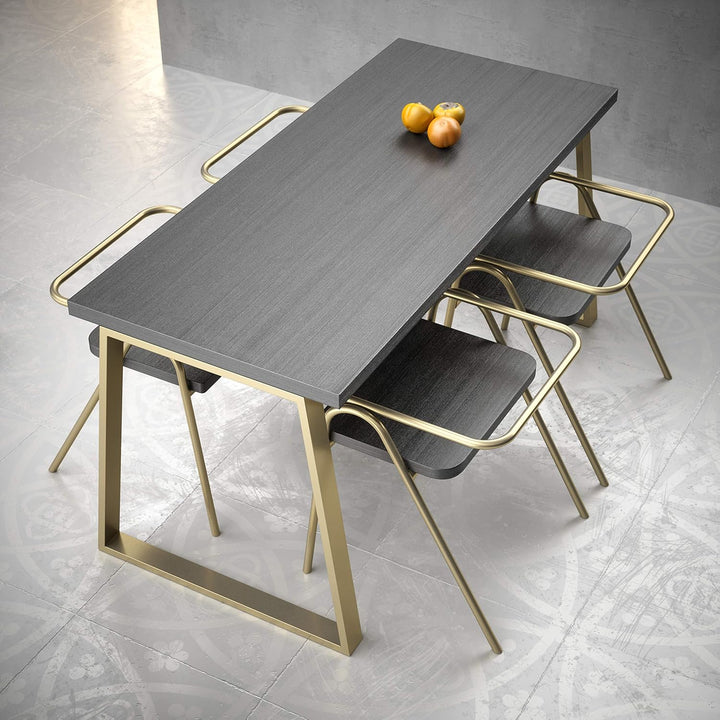 sossai® Trapez Tischkufen aus Stahl (pulverbeschichtet) TKG6 | Industrial Design | Farbe: Gold Messi