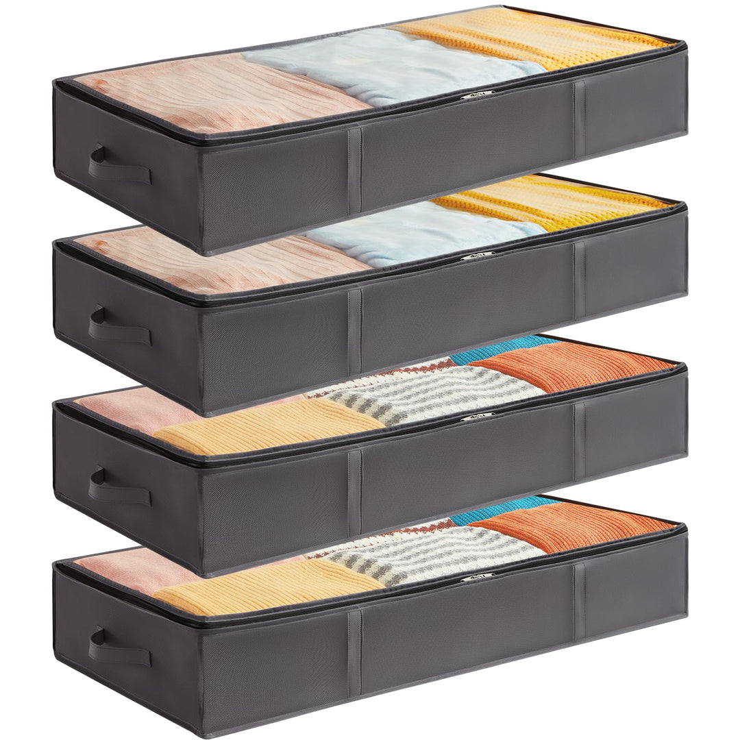 Lifewit Unterbett Aufbewahrungsbox Unterbettkommode,Faltbare Kleideraufbewahrungstasche mit Deckel f