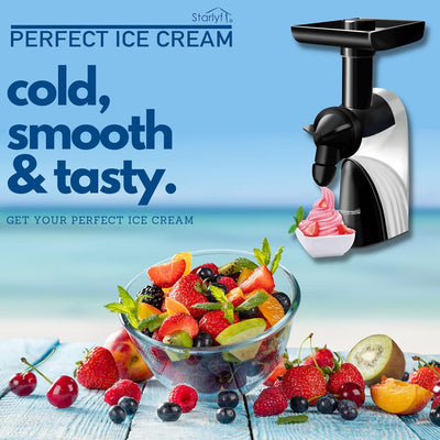 Eisdessertmaschine STARLYF Perfect Ice Cream, Eismaschine mit Frucht, Sehr Einfach zu Verwenden, 100