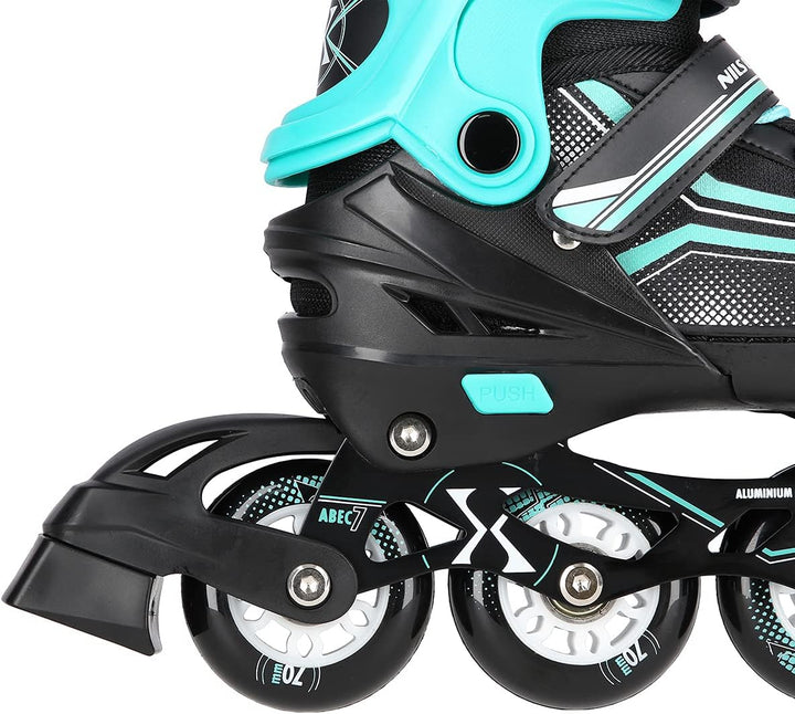 Nils Extreme NH18190 2-in-1 Inline Skates und Schlittschuhe, Schwarz-Türkis