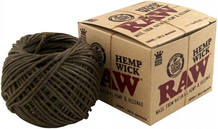 30,5 Meter RAW Hemp Wick Hanfdocht mit Bienenwachs zum gesünderen Anzünden von Bongs Joints usw
