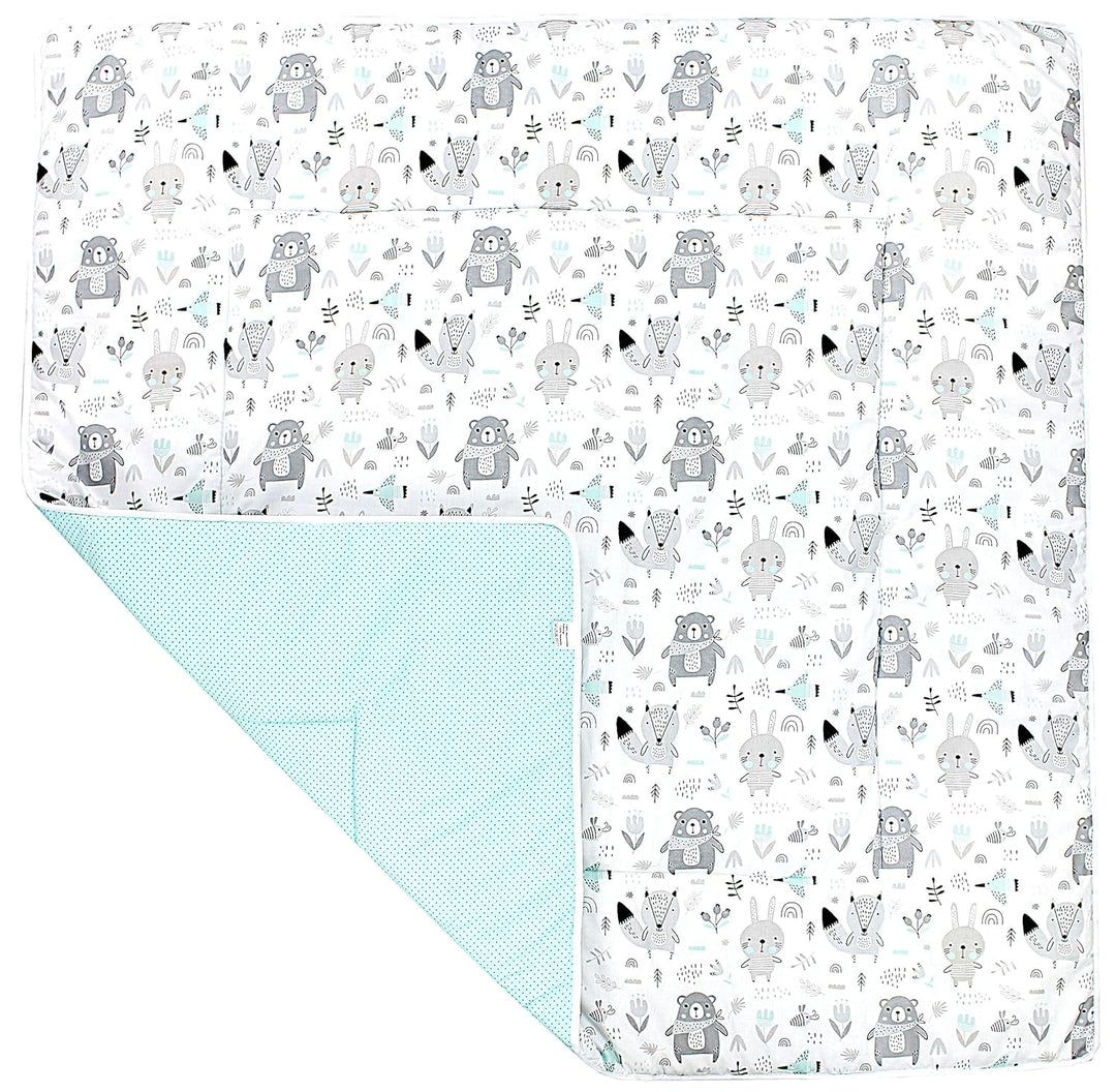 TupTam Baby Spielmatte Kinder Grosse Spieldecke Gepolstert XXL Krabbeldecke 120 x 120 cm Babyzimmer