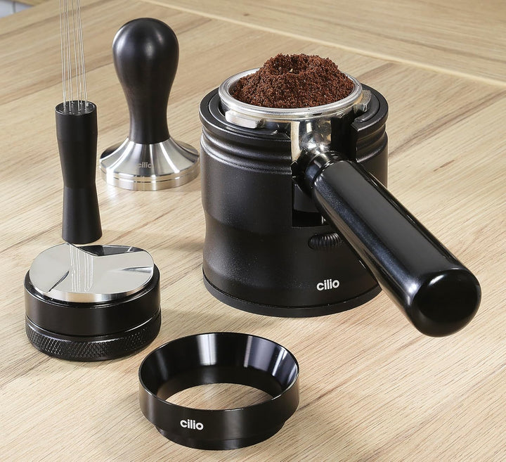 cilio Tamperstation BARISTA, höhenverstellbar, eloxiertes Aluminium | Haltestation, für 51 mm, 54 mm