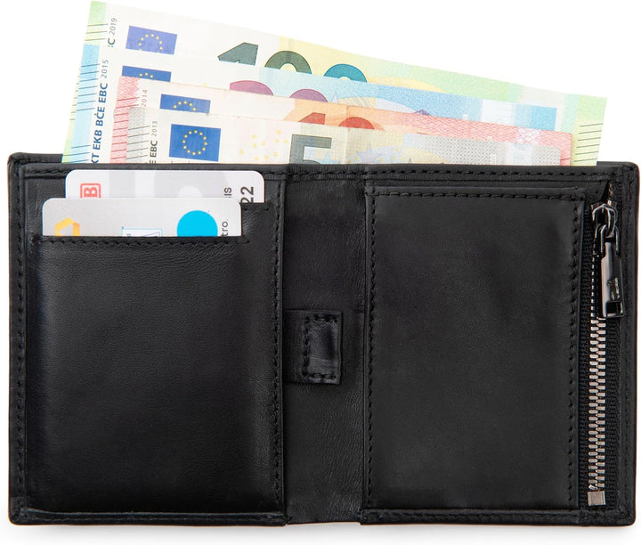 Berliner Bags Premium Geldbörse Rome, Portmonee aus Leder, Geldbeutel mit TÜV-geprüftem RFID-Schutz