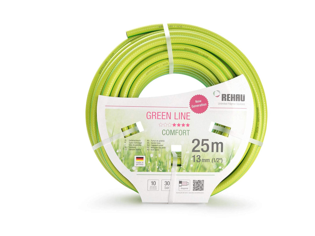 REHAU Gartenschlauch Green LINE 1/2 Zoll 25m: leuchtendes grün, flexibel + druckfest + formstabil 1/